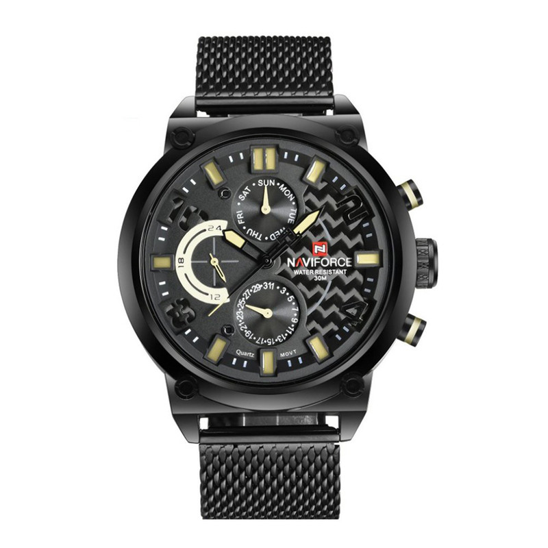 ساعت مچی عقربه‌ای مردانه نیوی فورس مدل بند حصیری