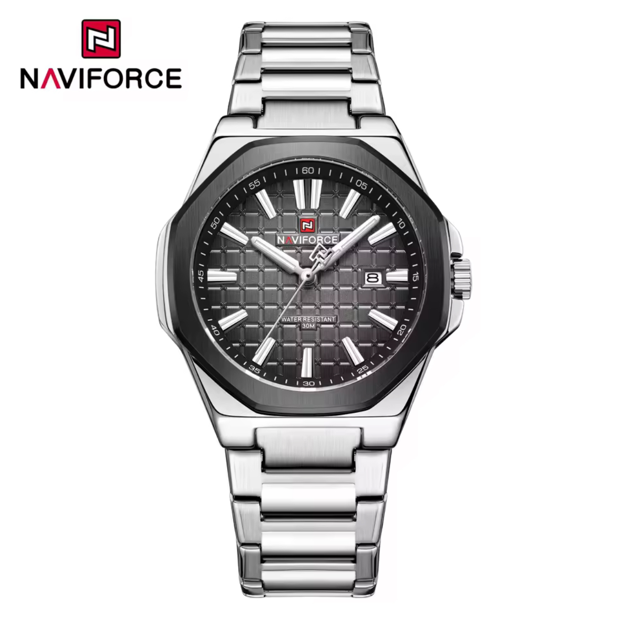 ساعت مردانه نیویفورس Nf9258 سیلور مشکی