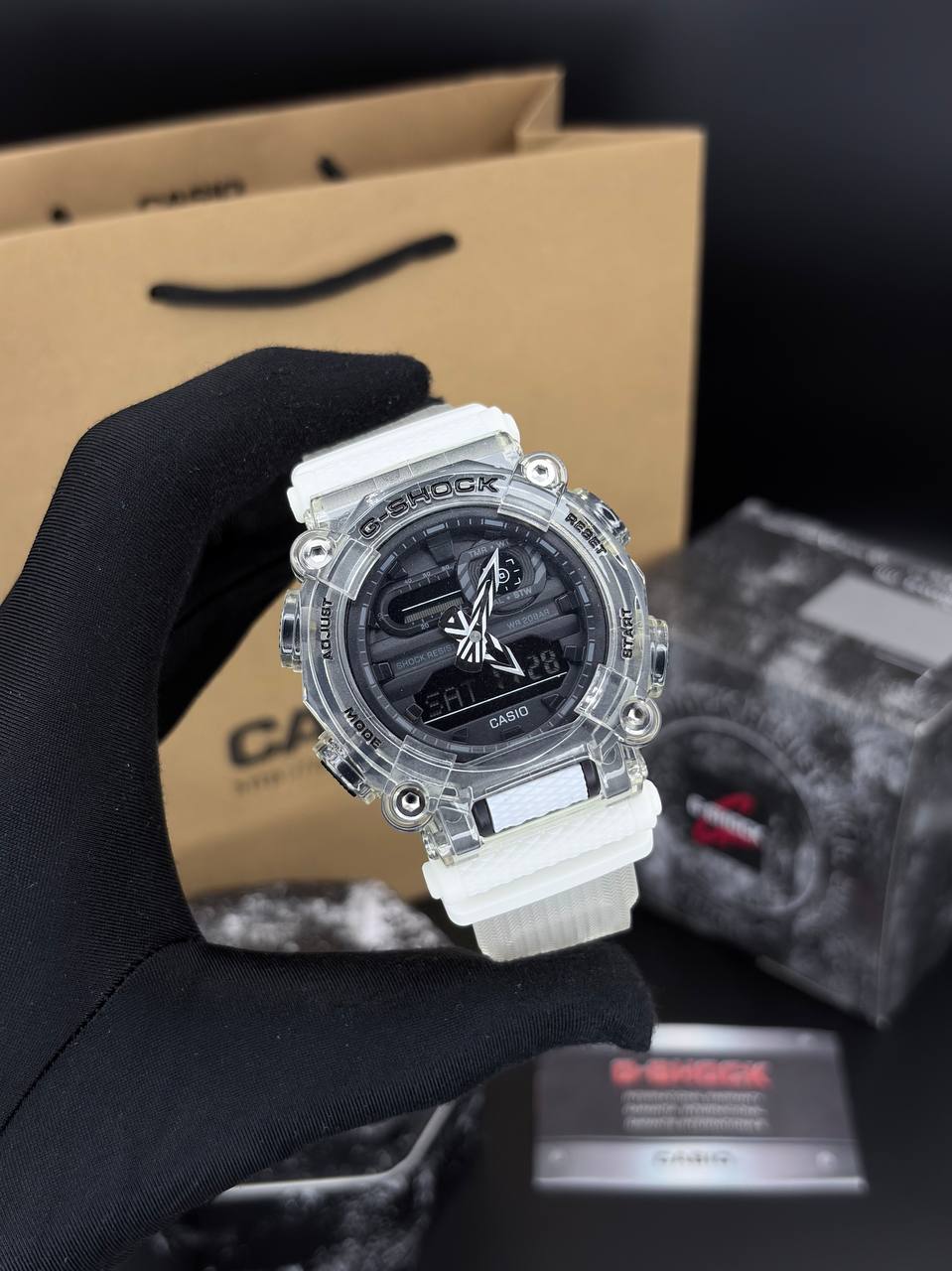 ساعت مچی  جی شاک Ga900 بند سفید