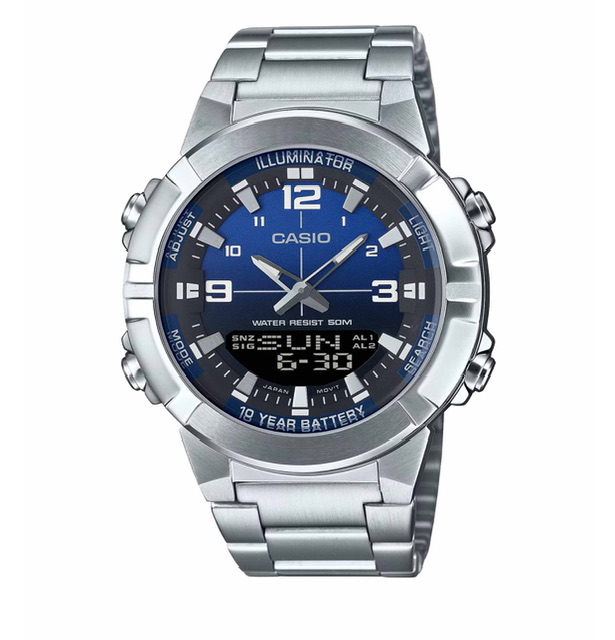 ساعت مچی سرمه ای مردانه کاسیو  های کپی مستر ۰۰۳ CASIO AMW-870DA-2A1V