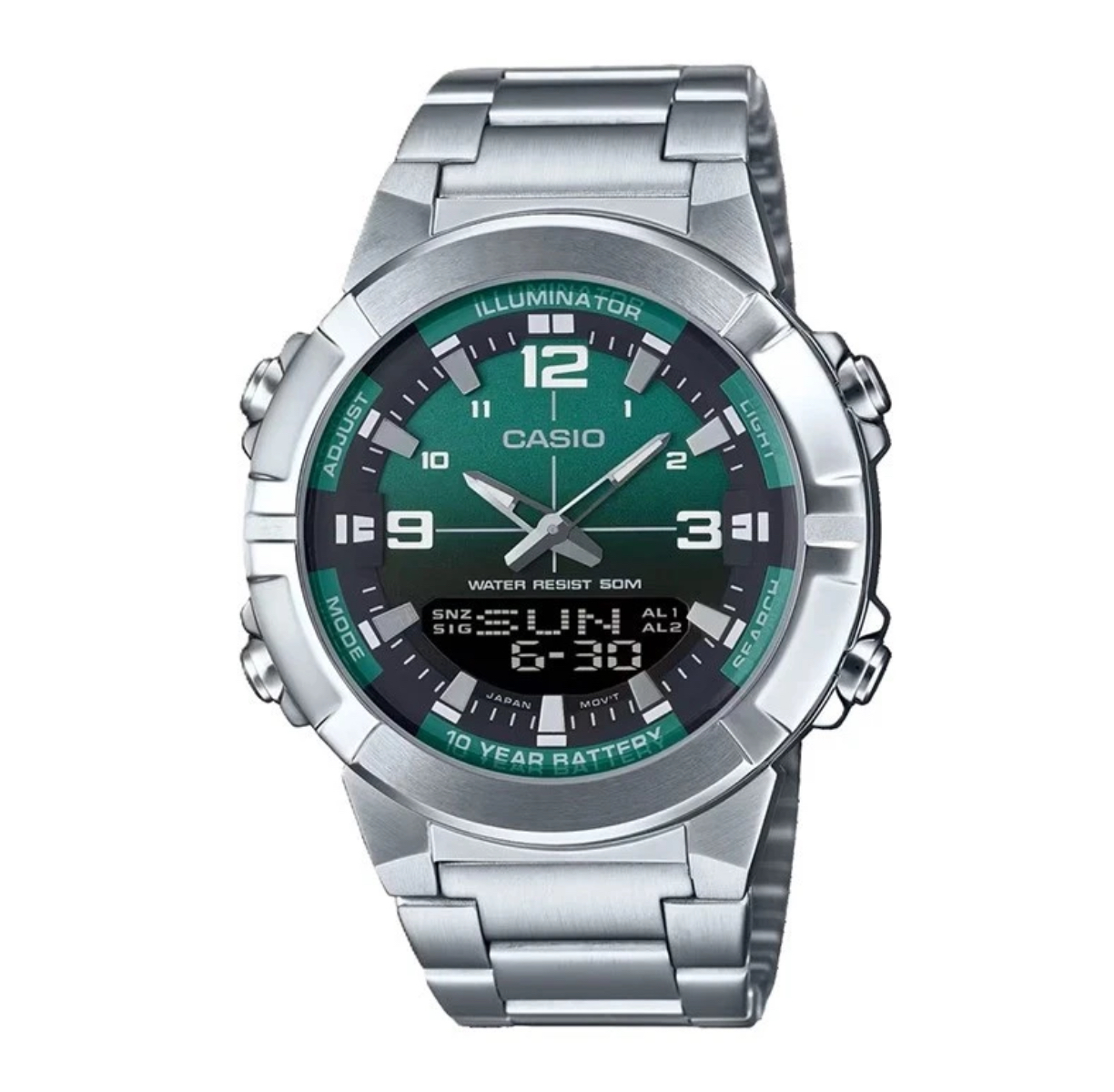 ساعت مچی سبز مردانه کاسیو  های کپی مستر ۰۰۳ CASIO AMW-870DA-2A1V